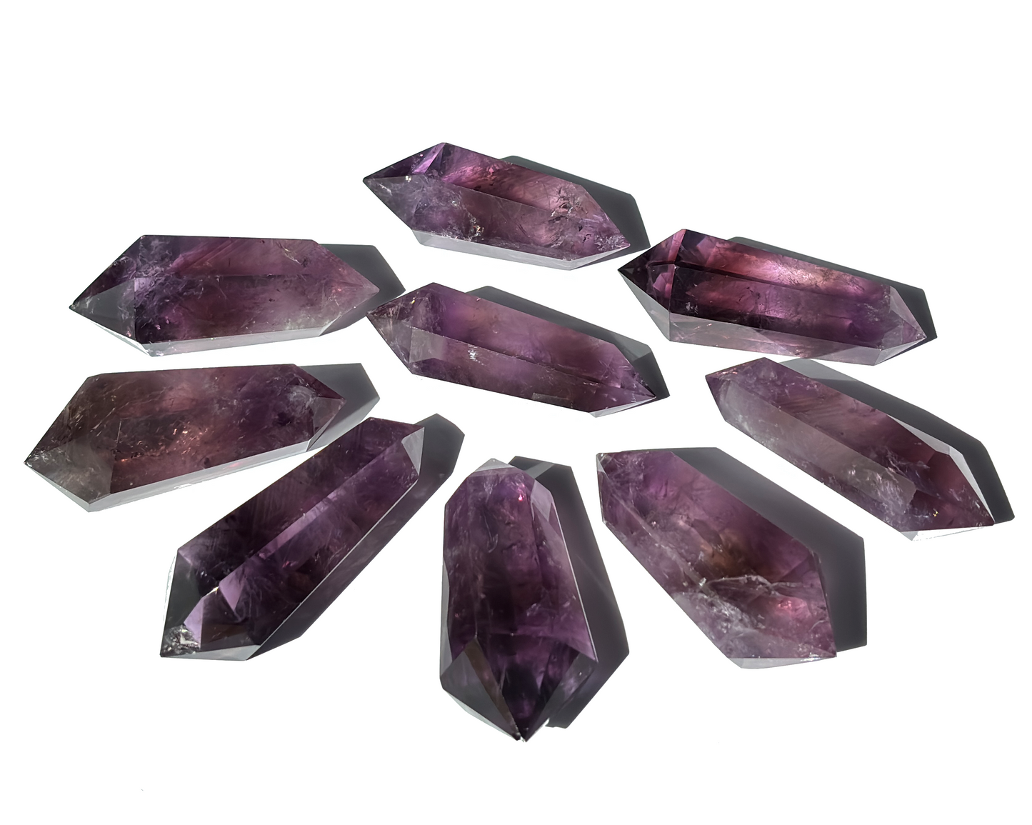 Amethyst Doppelender - Kristalltherapie - Amethyst Spitze poliert