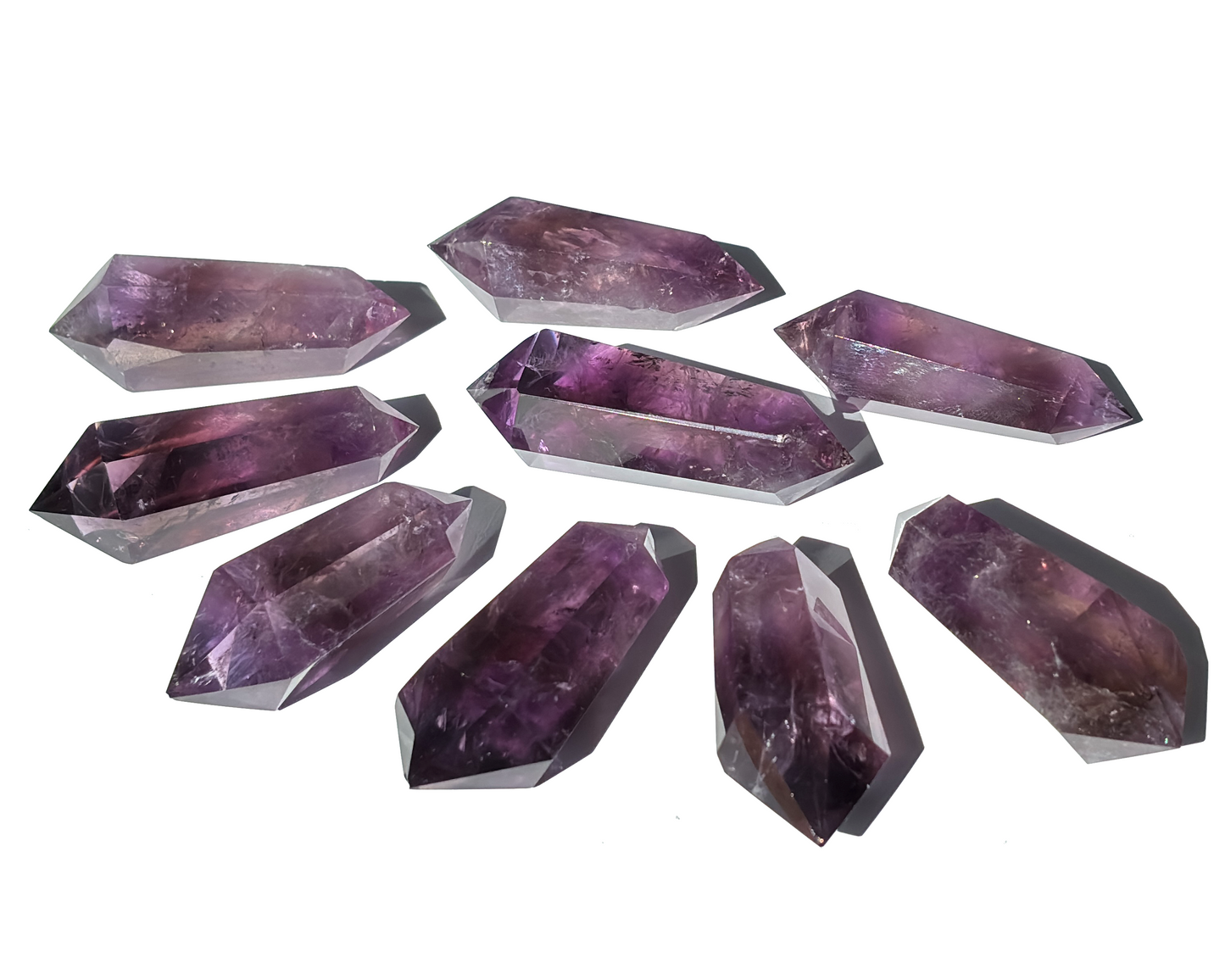 Amethyst Doppelender - Kristalltherapie - Amethyst Spitze poliert