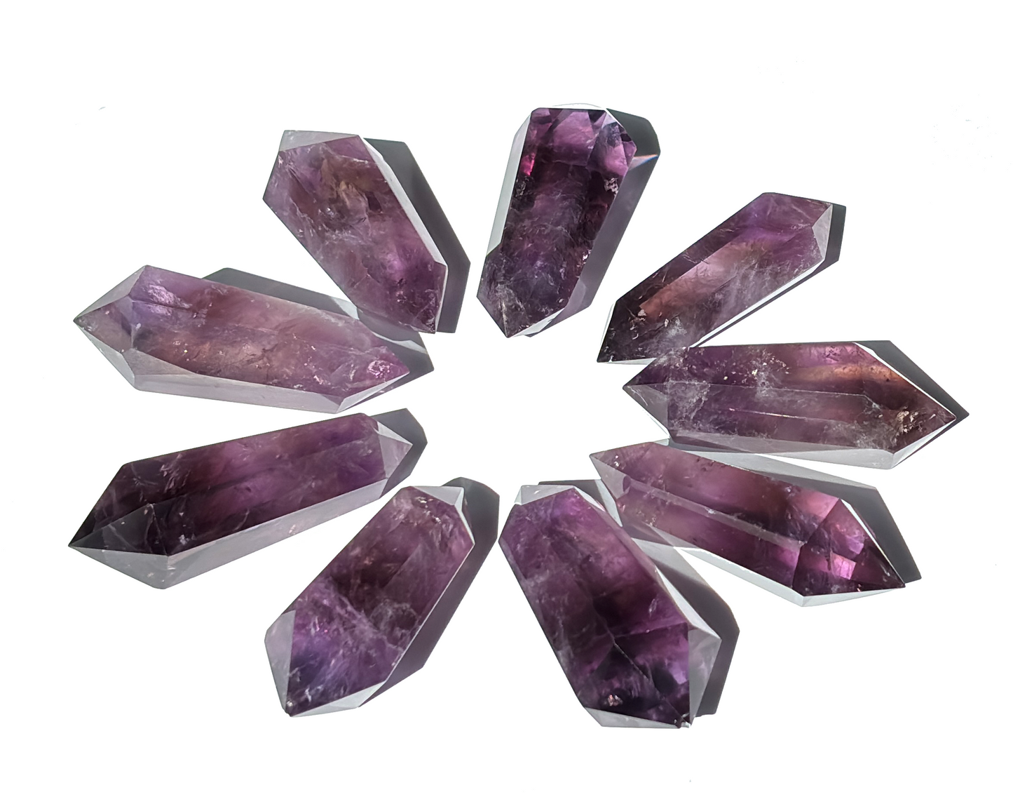 Amethyst Doppelender - Kristalltherapie - Amethyst Spitze poliert