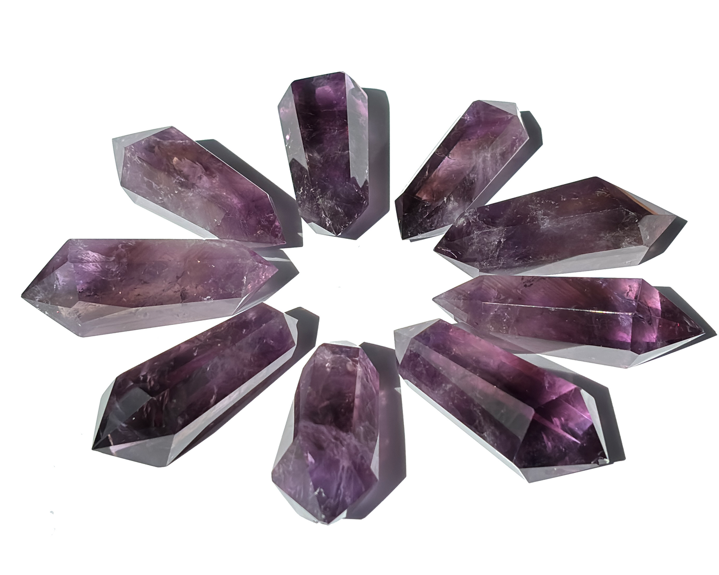 Amethyst Doppelender - Kristalltherapie - Amethyst Spitze poliert
