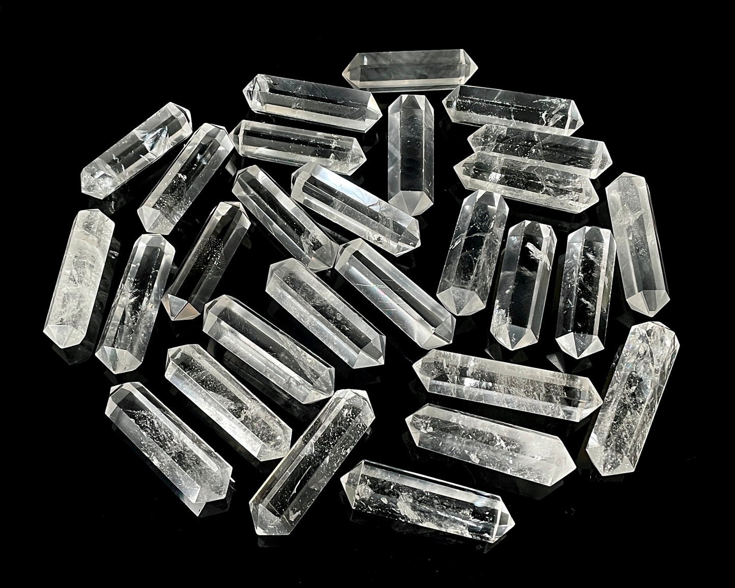 Bergkristall Doppelender - Bergkristall Spitze »Stein der Klarheit« Kristalltherapie schmal - poliert