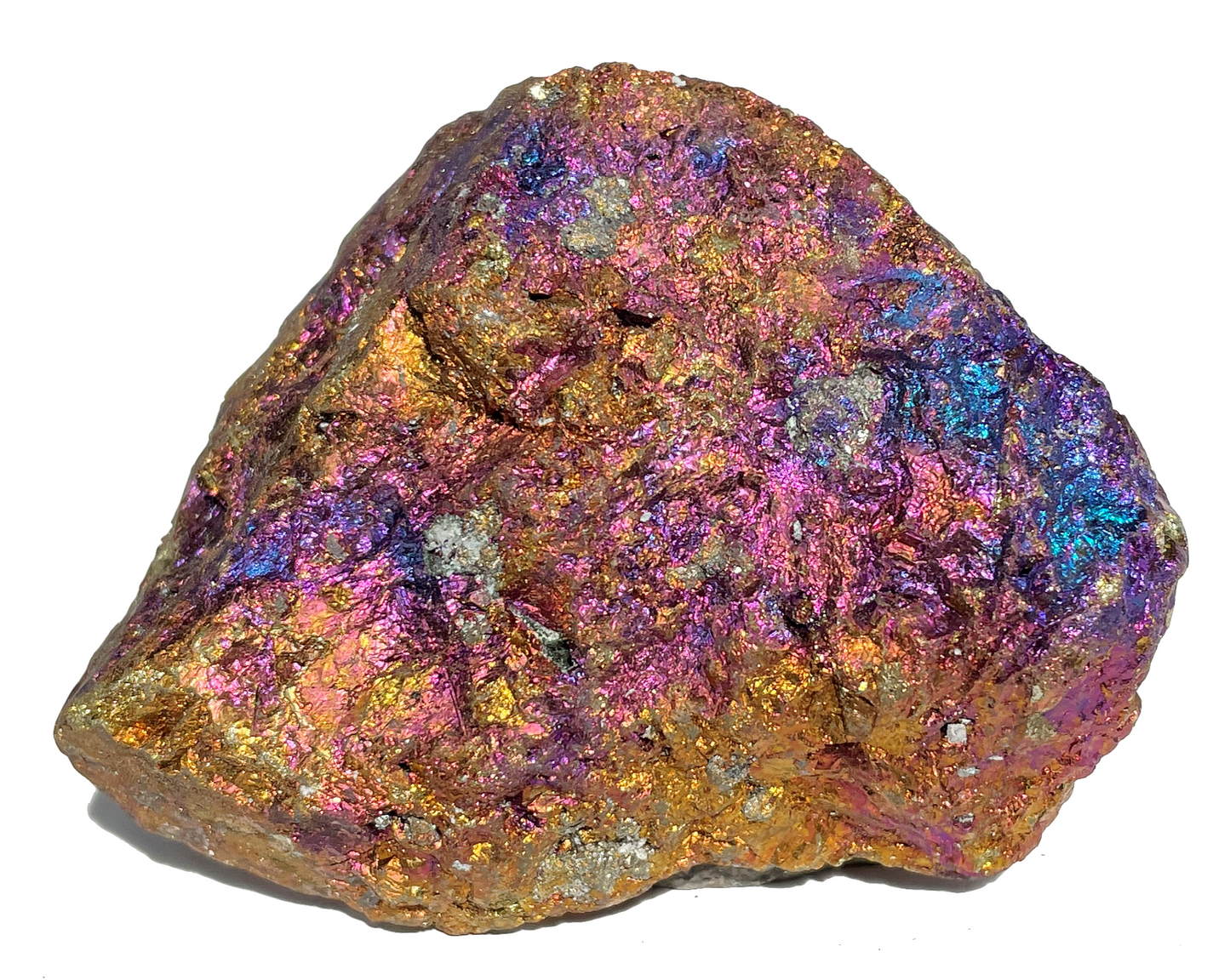 Vorderansicht Buntkupfer für Sammler in Regenbogenfarben auf weißem Hintergrund