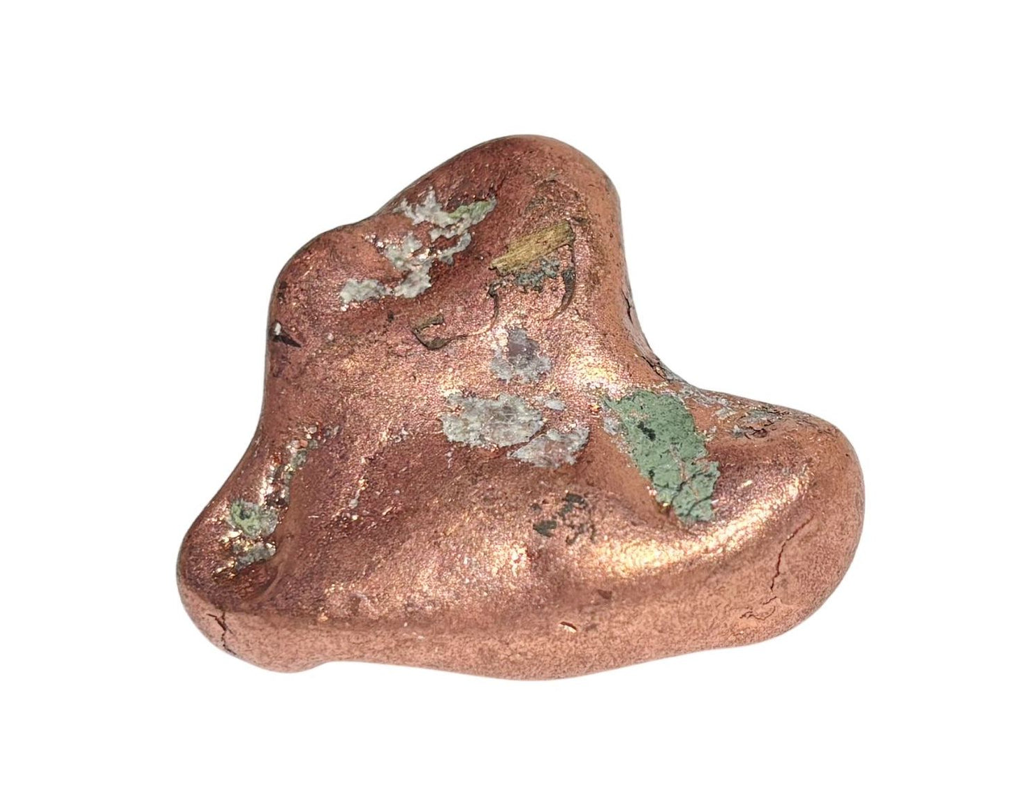 natives Kupfer Nugget auf weißem Hintergrund