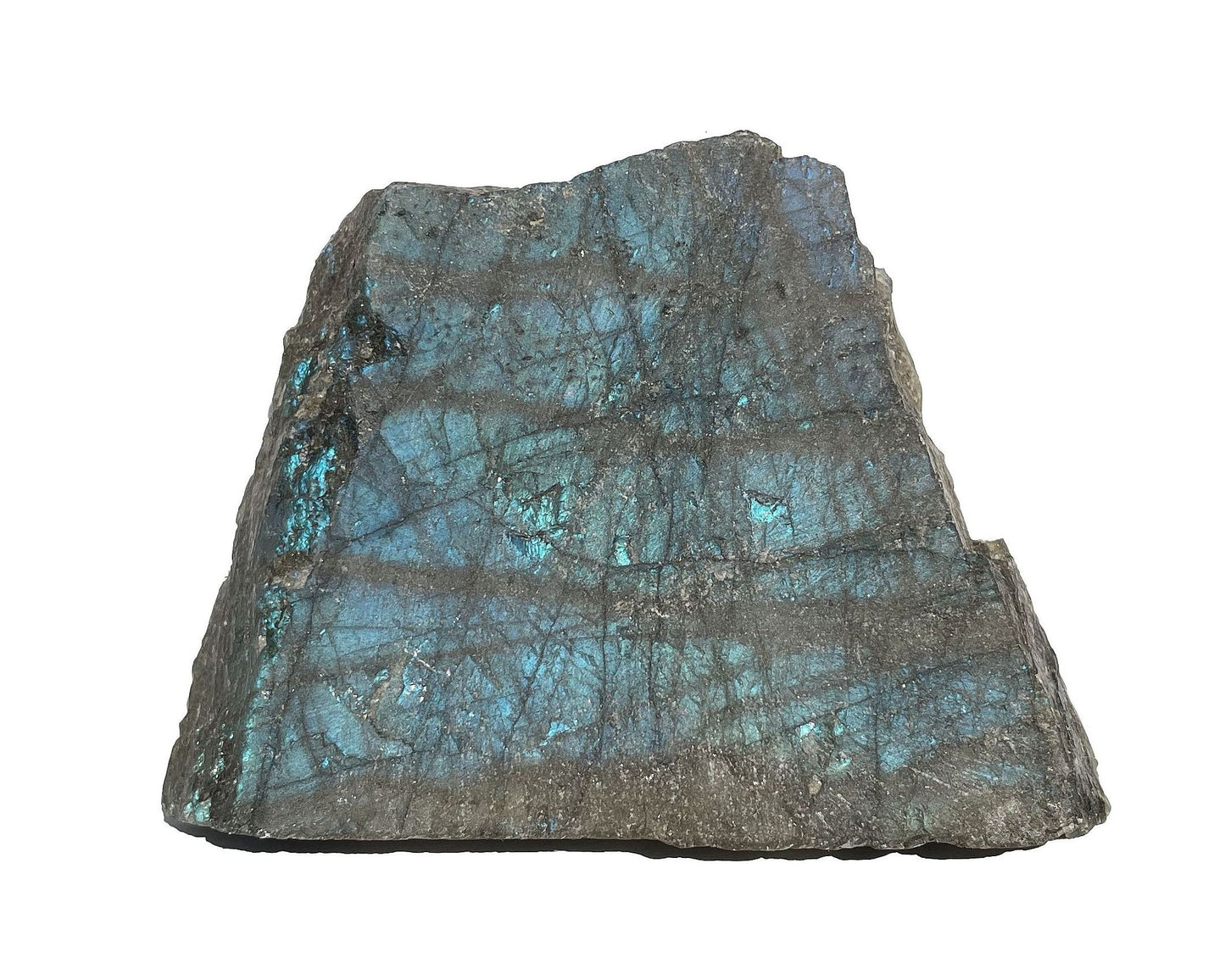 Labradorit Anschliff - Rohstein anpoliert mit irisierenden Farben