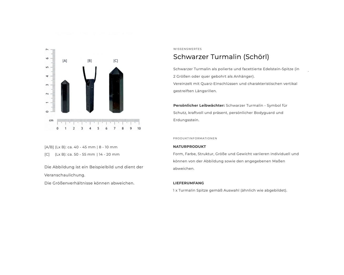 Informationen - Turmalin Spitzen