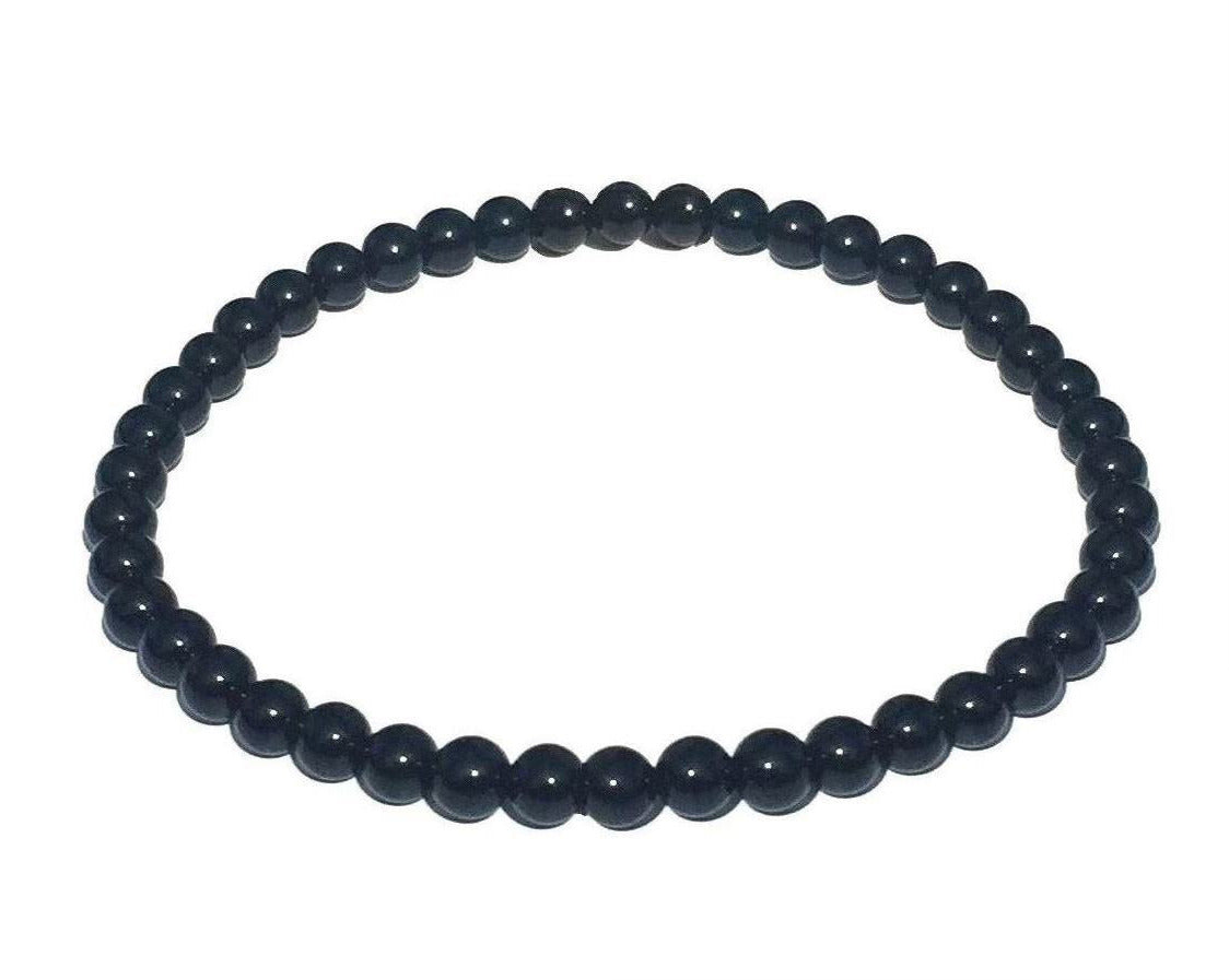 Turmalin schwarz Schörl Armband - Edelstein Armband Kugelarmband