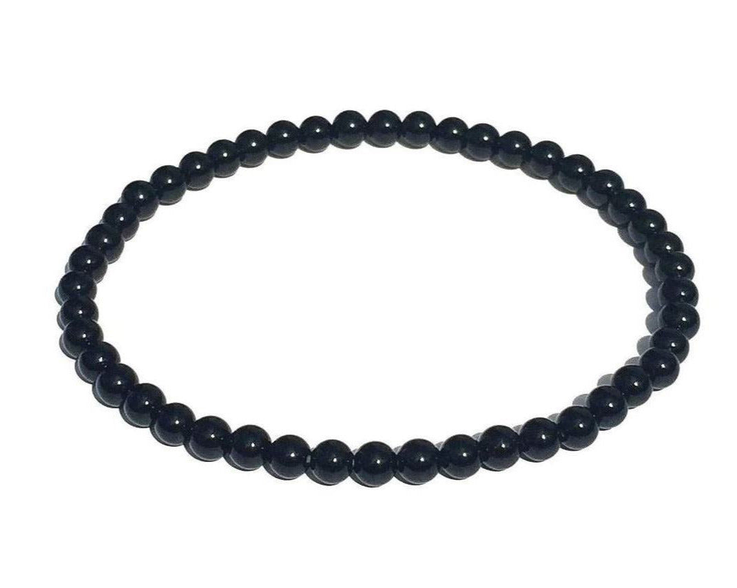 Turmalin schwarz Schörl Armband - Edelstein Armband Kugelarmband