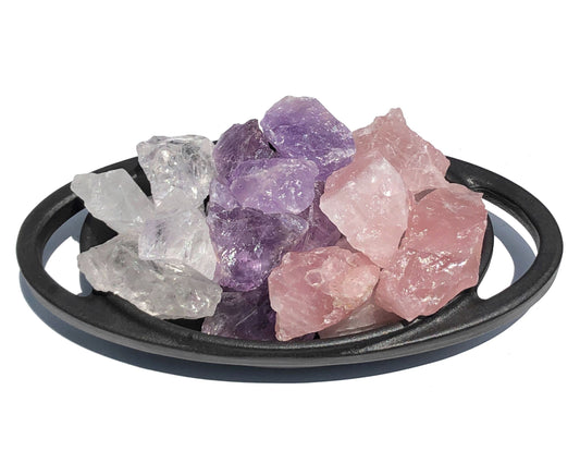 Amethyst Bergkristall Rosenquarz Rohsteine Wassersteine Edelsteinwasser - Grundmischung Basis