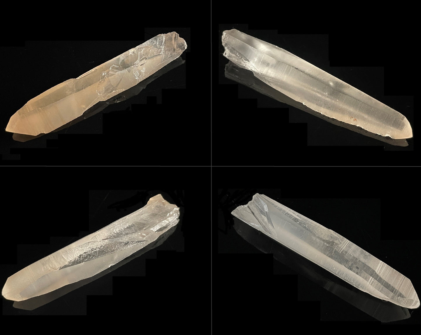 Bergkristall Spitze mit Hämatit Mandarinenquarz - Hematoid Lemurian