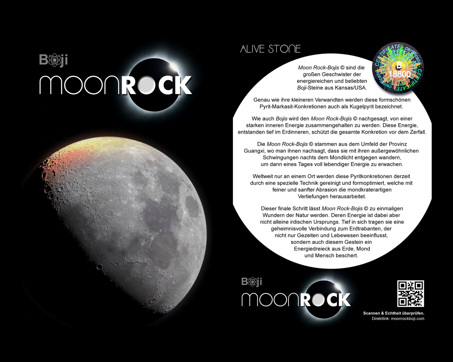 Moon Rock-Bojis© - Kugelpyrit »Energie des Feuers«