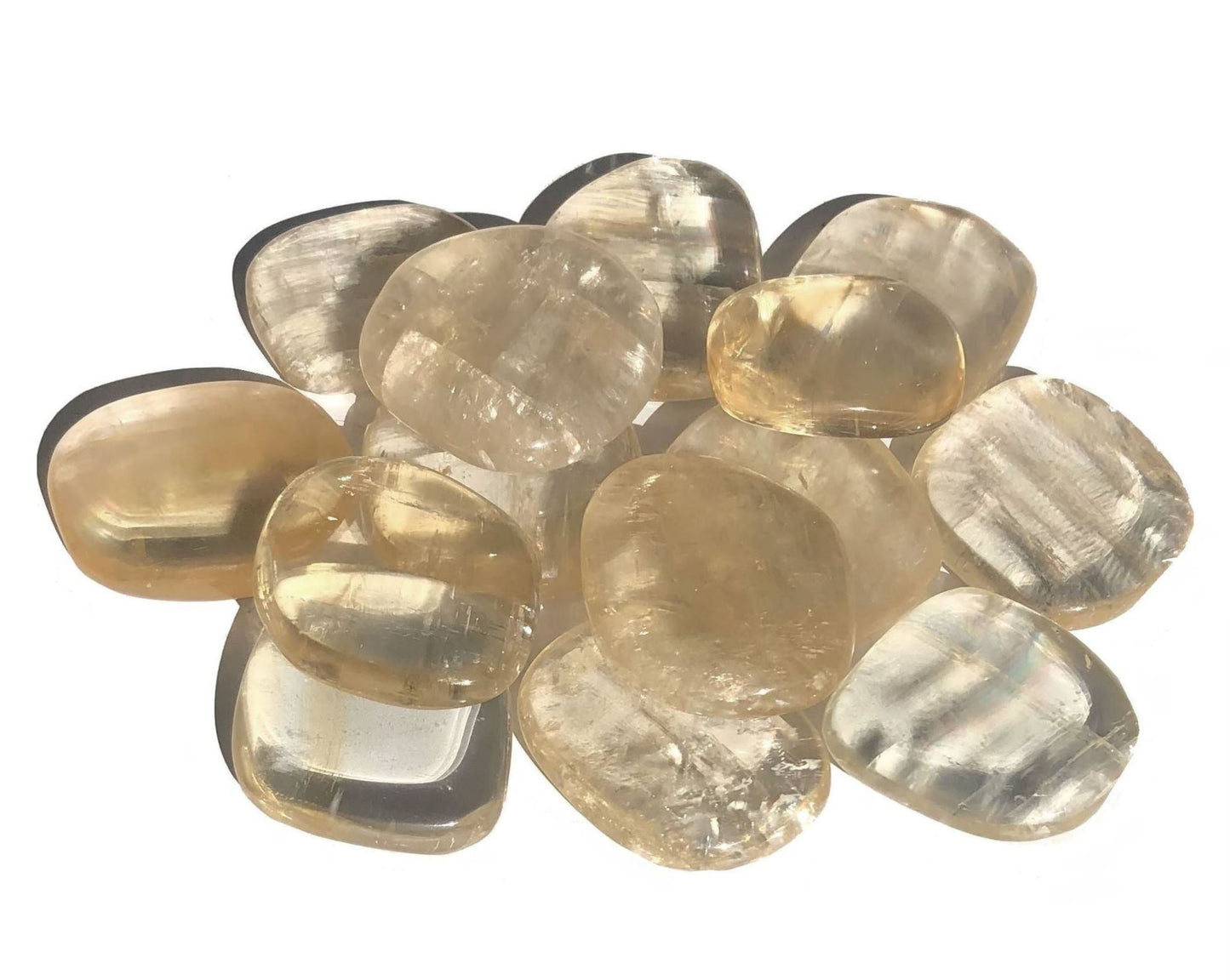 optischer Calcit - Scheibensteine Massagesteine zum Auflegen - Therapiesteine
