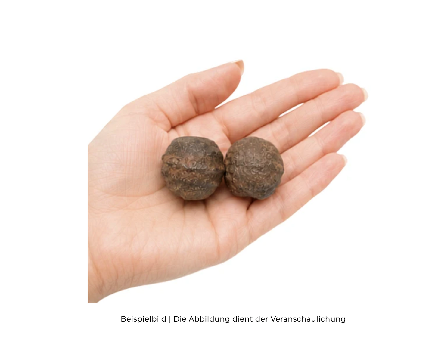 Moqui Marbles auf der Hand - Größenvergleich