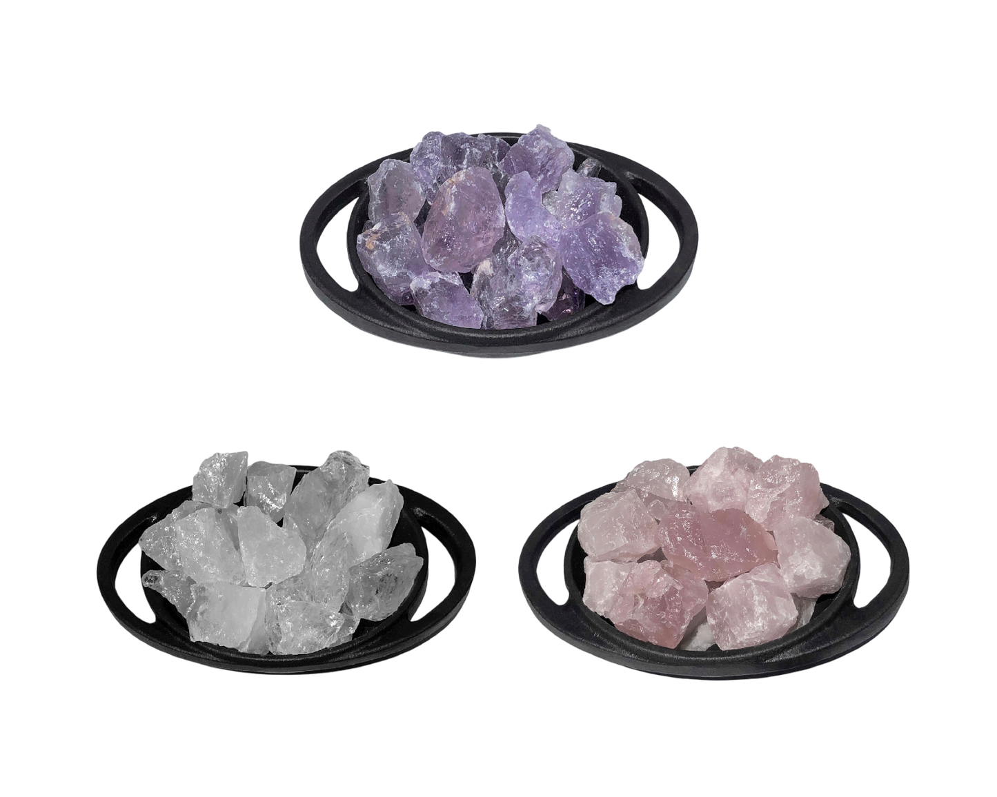 Basis Rohsteine zweireihig nebeneinander angeordnet auf weißem Hintergrund