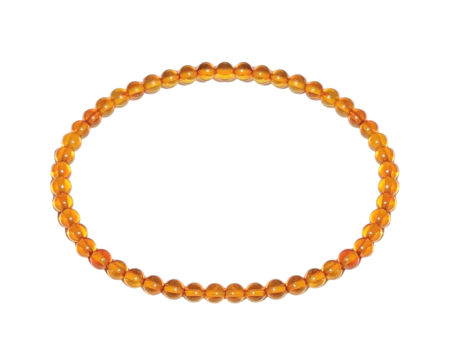 oranges Bernstein Armband auf weißem Hintergrund