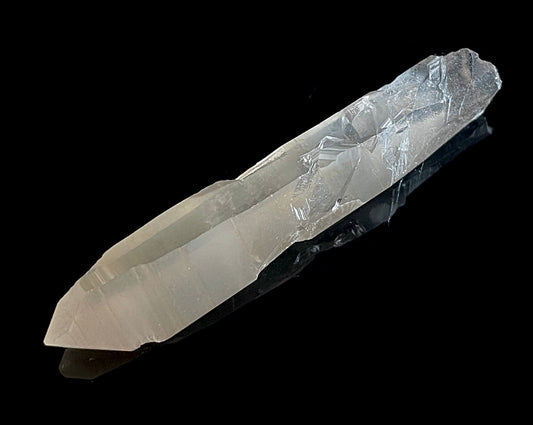 Bergkristall Spitze mit Hämatit Mandarinenquarz - Hematoid Lemurian