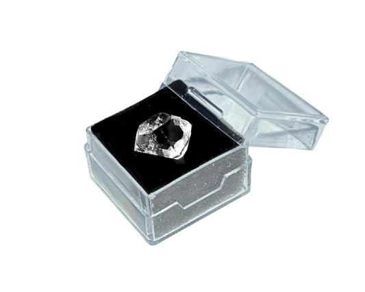 Einzelner Herkimer Diamant in klarer Box mit Samt