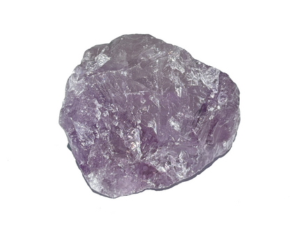 Vorderansicht: Amethyst Rohstein für Sammler auf weißem Hintergrund