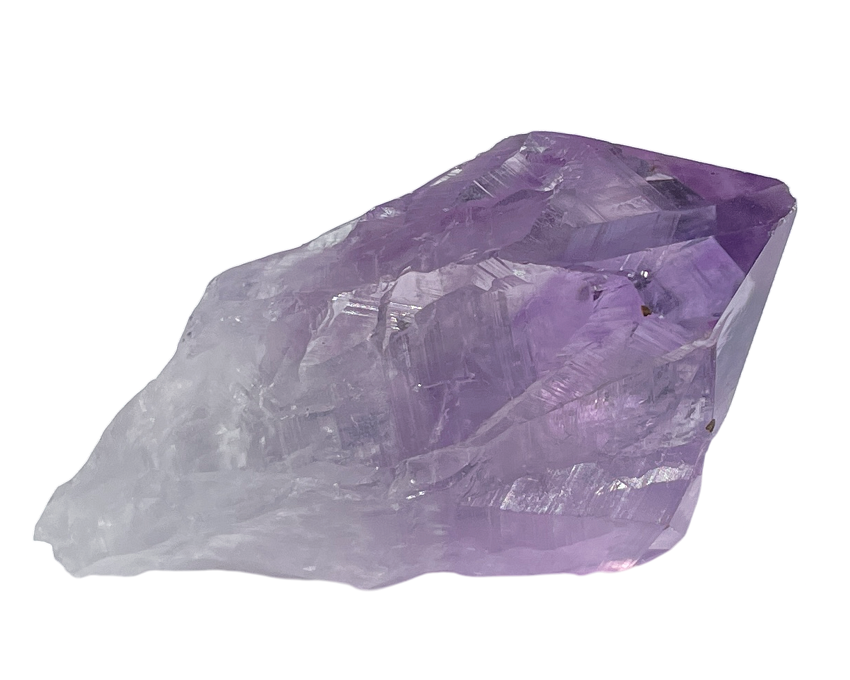 Amethyst Spitze naturbelassen auf weißem Hintergrund