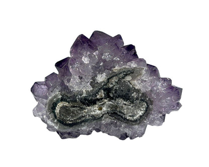 natürliche Amethyst Stufe auf weißem Hintergrund