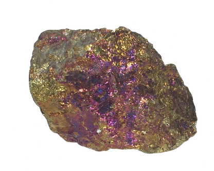 Vorderansicht Buntkupfer für Sammler in Regenbogenfarben auf weißem Hintergrund