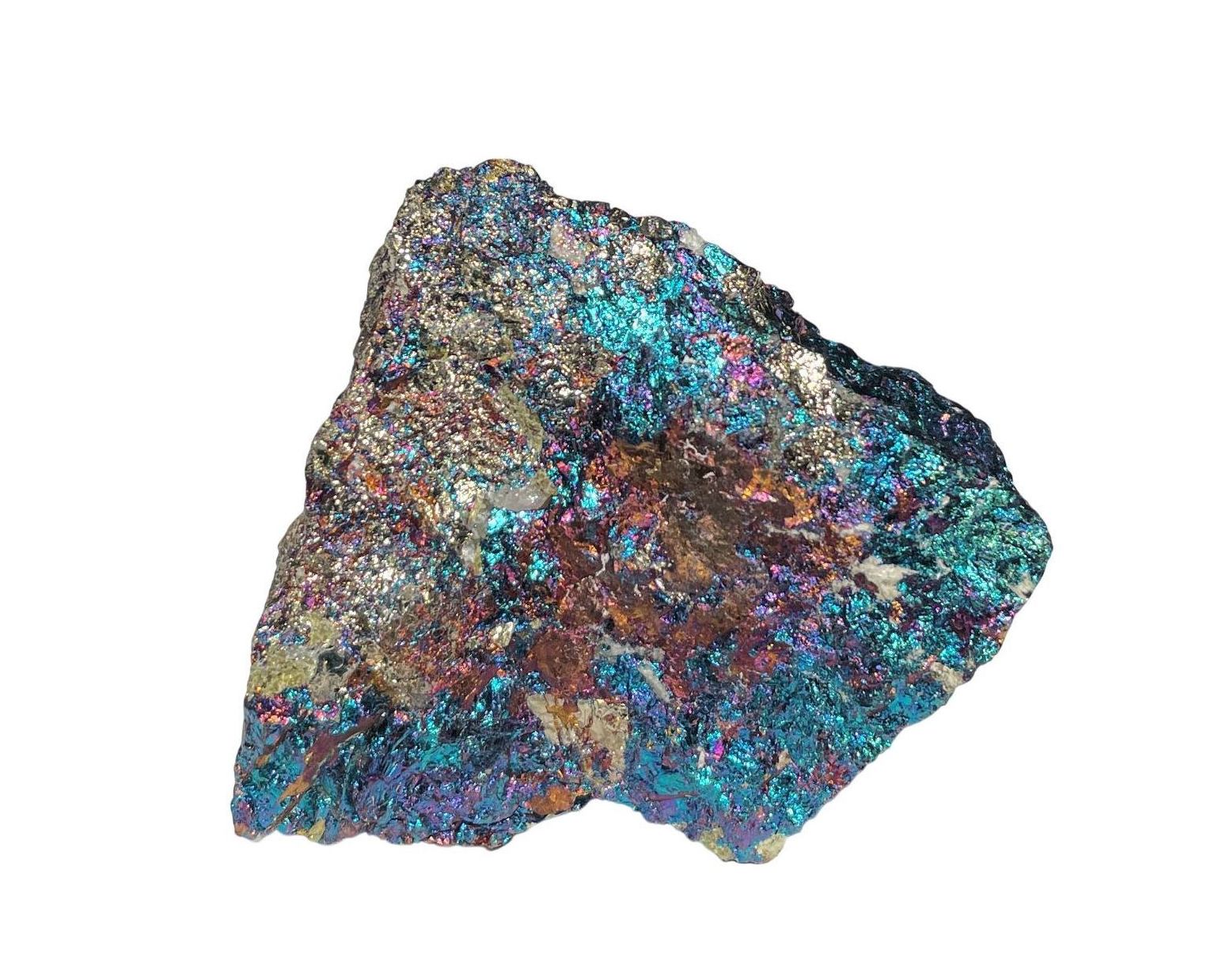 Vorderansicht Buntkupfer für Sammler in Regenbogenfarben auf weißem Hintergrund