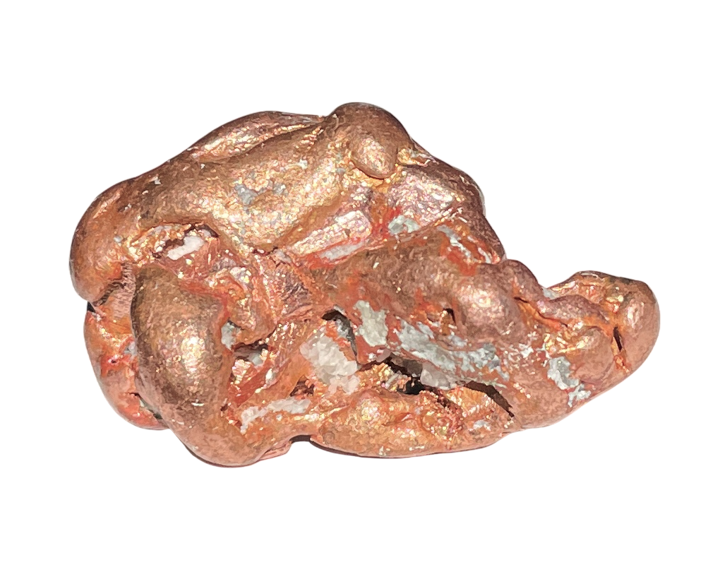 Kupfer Nugget auf weißem Hintergrund