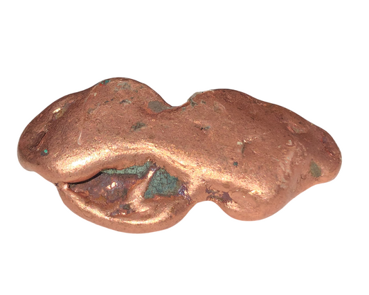 natürliches Kupfer Nugget auf weißem Hintergrund