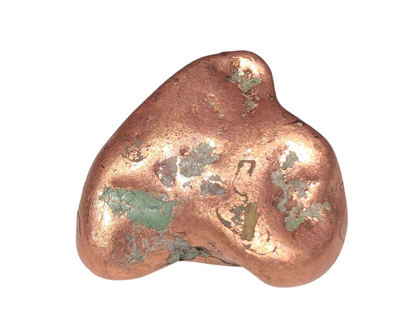 Kupfer Nugget auf weißem Hintergrund