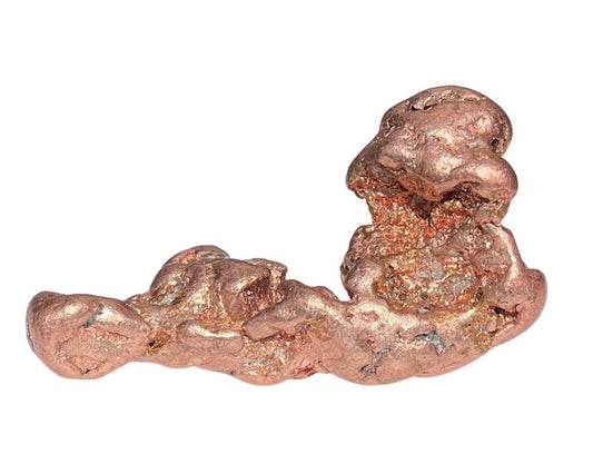 natürliches Kupfer Nugget auf weißem Hintergrund