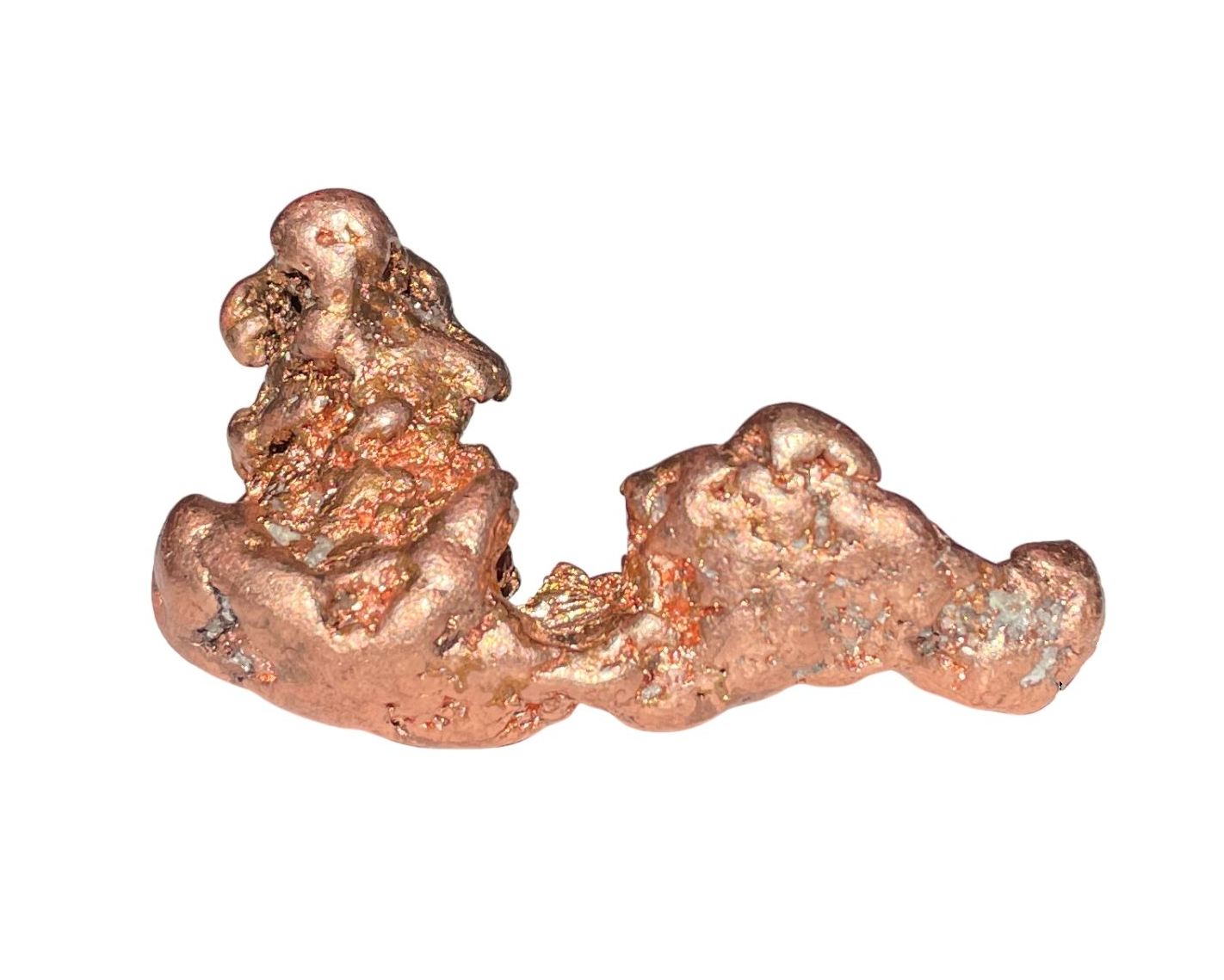 Kupfer Nugget auf weißem Hintergrund