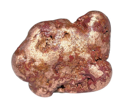 natürliches Kupfer Nugget auf weißem Hintergrund