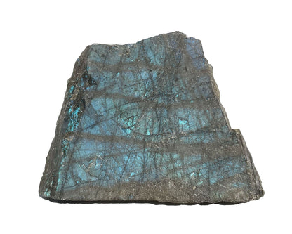 Labradorit Anschliff - Rohstein anpoliert mit irisierenden Farben