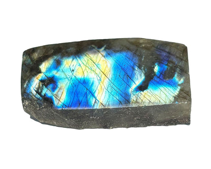 Labradorit Anschliff - Rohstein anpoliert mit irisierenden Farben