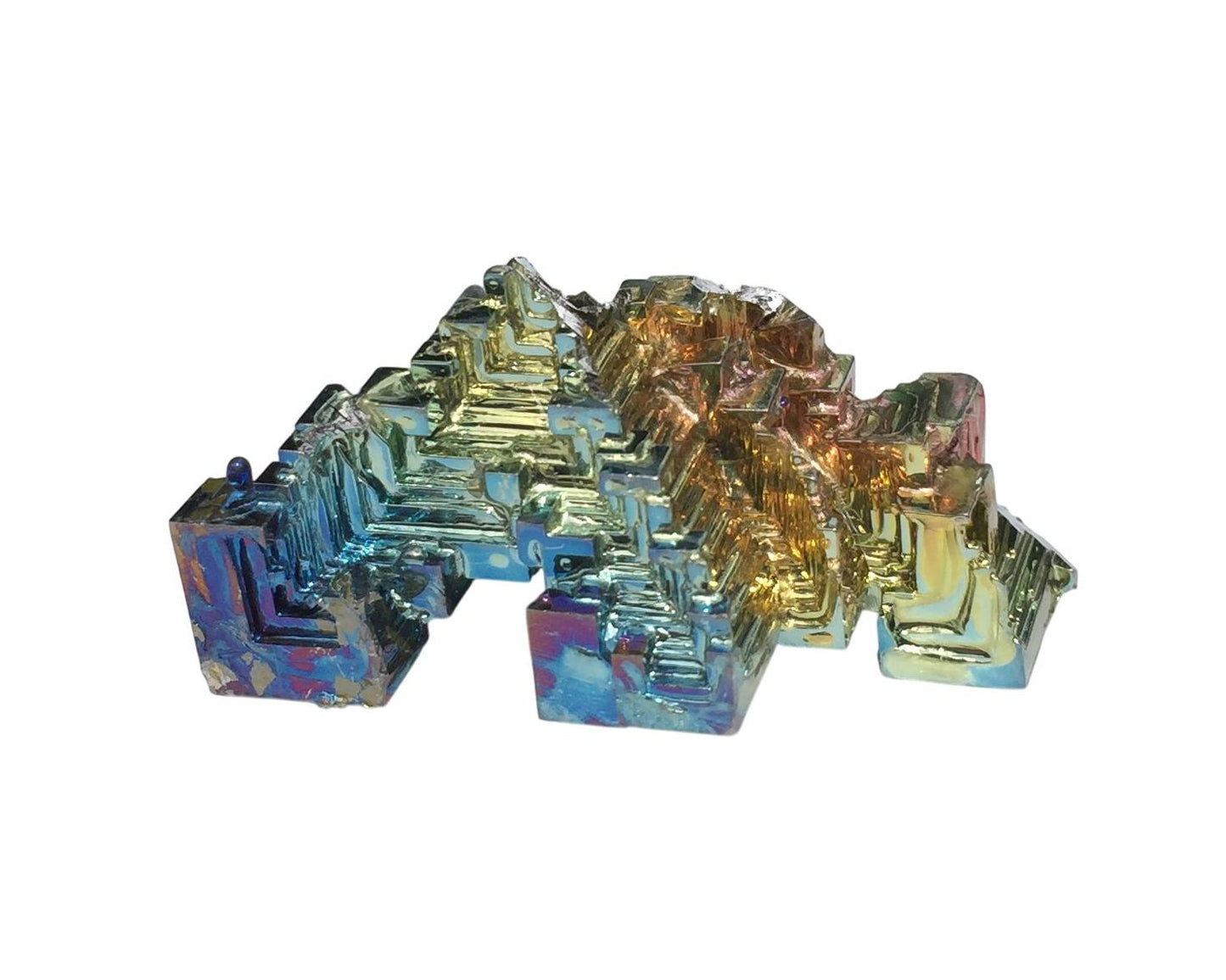 Wismut Kristall - Bismut mit irisierenden bunten Regenbogenfarben