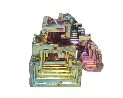 Wismut Kristall - Bismut mit irisierenden bunten Regenbogenfarben