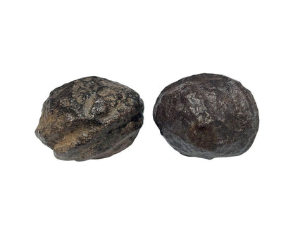 Moqui Marbles in verschiedenen Formen auf weißem Hintergrund