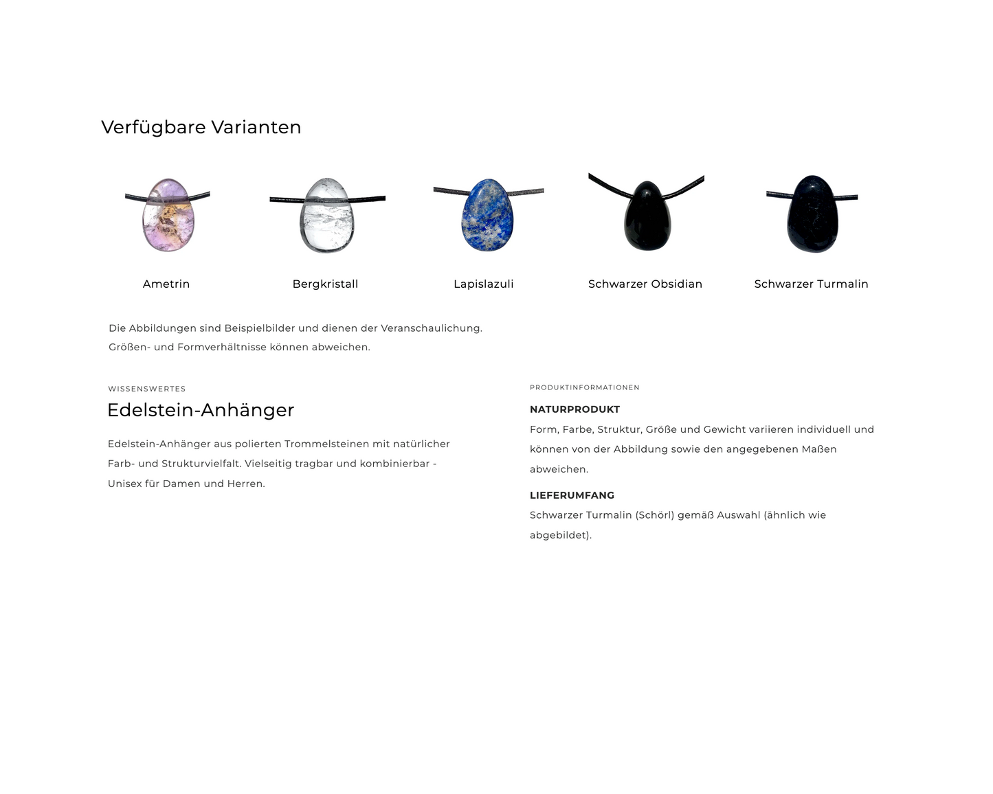 Zusatzinformatione für Anhänger