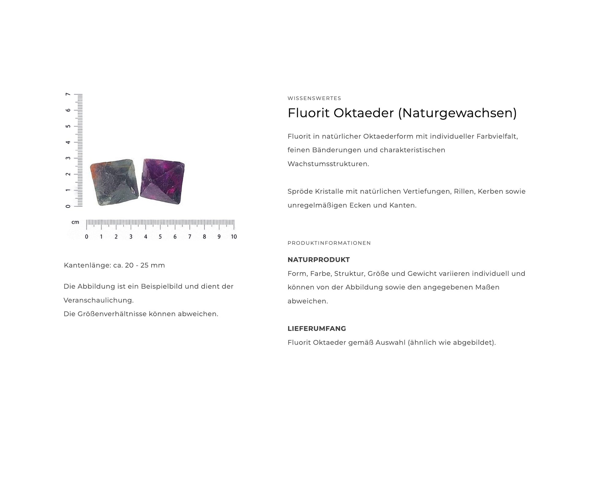 Fluorit Oktaeder: Infomationen
