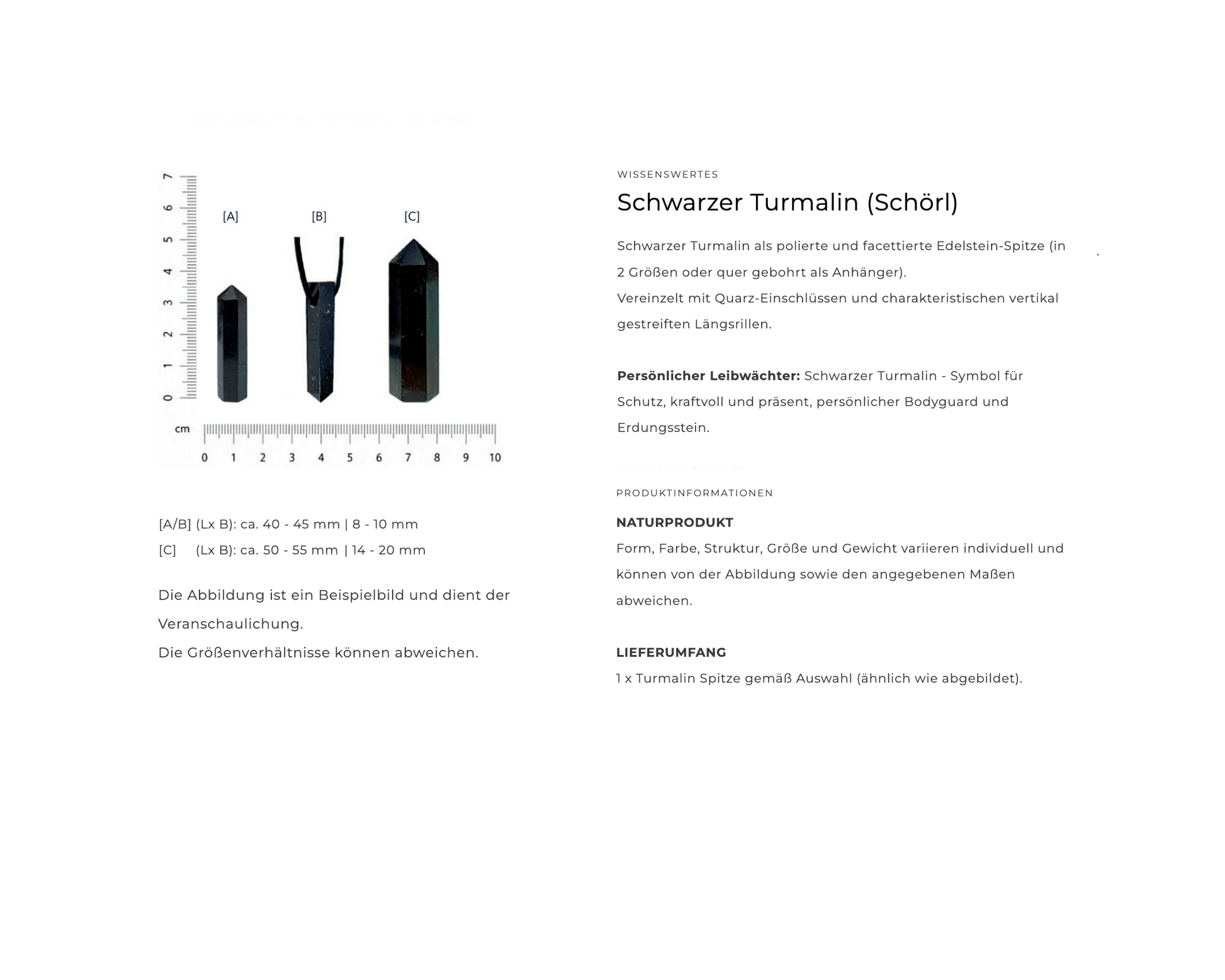 Informationen - Turmalin Spitzen