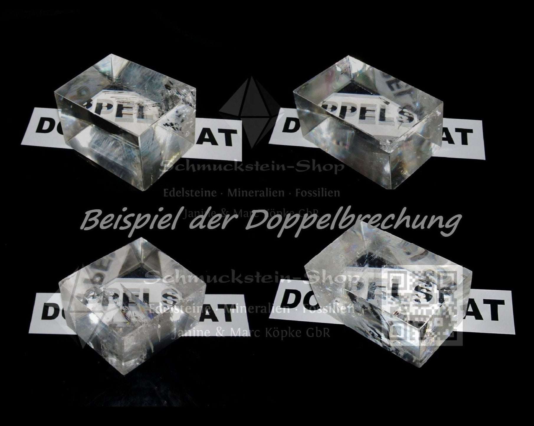 Doppelspat optischer Calcit Doppelbrechung Islandspat