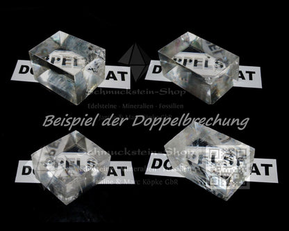 Doppelspat - optischer Calcit Islandspat - poliert