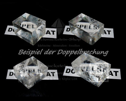 Doppelspat optischer Calcit Beispiel Doppelbrechung