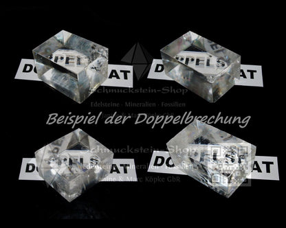 Doppelspat optischer Calcit Beispiel Doppelbrechung