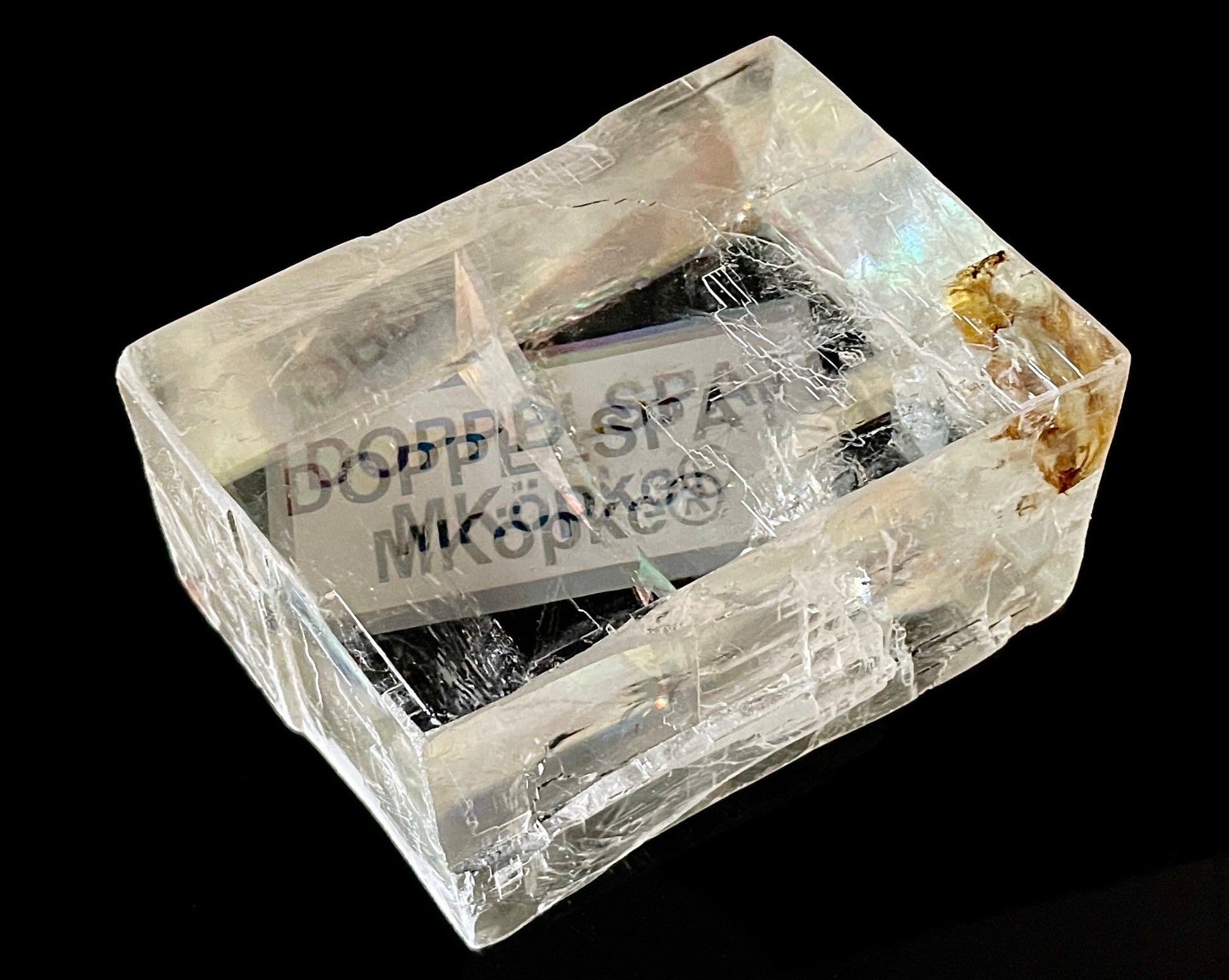 optischer Calcit - Rohstein Islandspat Doppelspat - Kalkspat natur