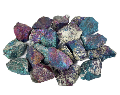 Buntkupfer Rohsteine - Chalkopyrit Buntkupferkies - Bornit irisierende Farben 