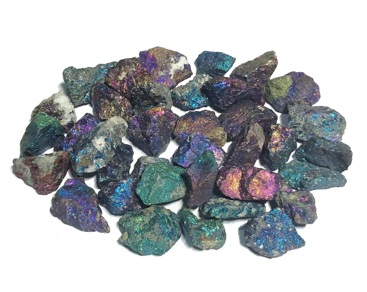 Buntkupfer Rohsteine - Chalkopyrit Buntkupferkies - Bornit irisierende Farben 