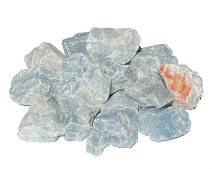 Calcit blau Rohsteine - 200 g Wassersteine für Edelsteinwasser - Stein der Hoffnung