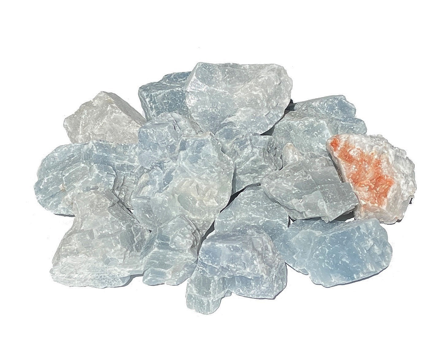 Calcit blau Rohsteine - Wassersteine für Edelsteinwasser - Stein der Hoffnung
