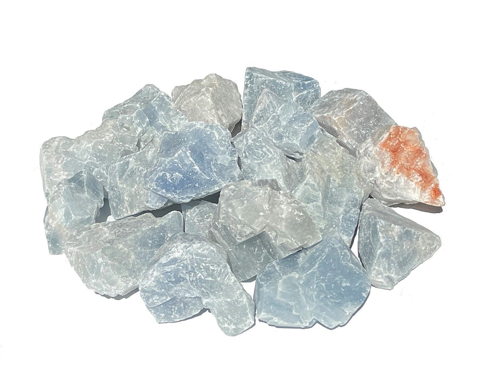 Calcit blau Rohsteine - Wassersteine für Edelsteinwasser - Stein der Hoffnung