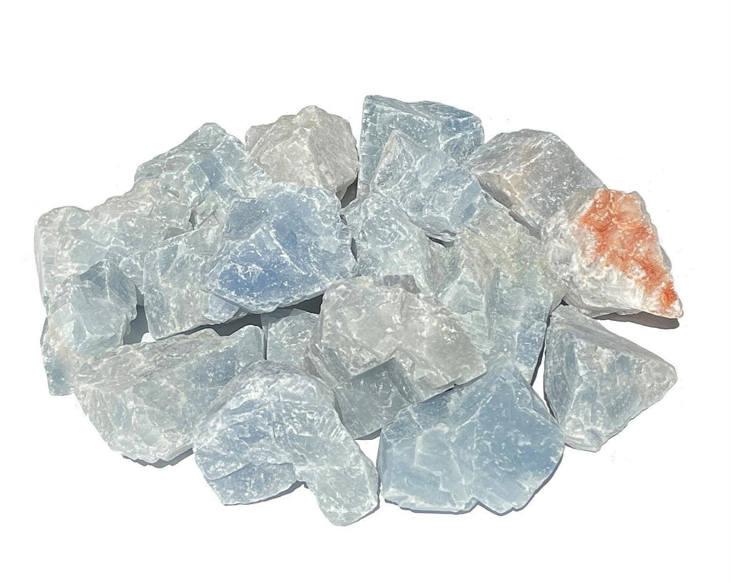 Calcit blau Rohsteine - Wassersteine für Edelsteinwasser - Stein der Hoffnung